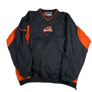 Nike Team Oregon State Beaver Pullover Windbreaker Jacket Black Orange XL OSU
